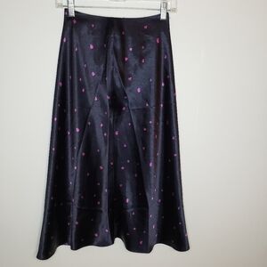 NWT White Fox Navy Floral Bottomless Brunch Midi Skirt XS